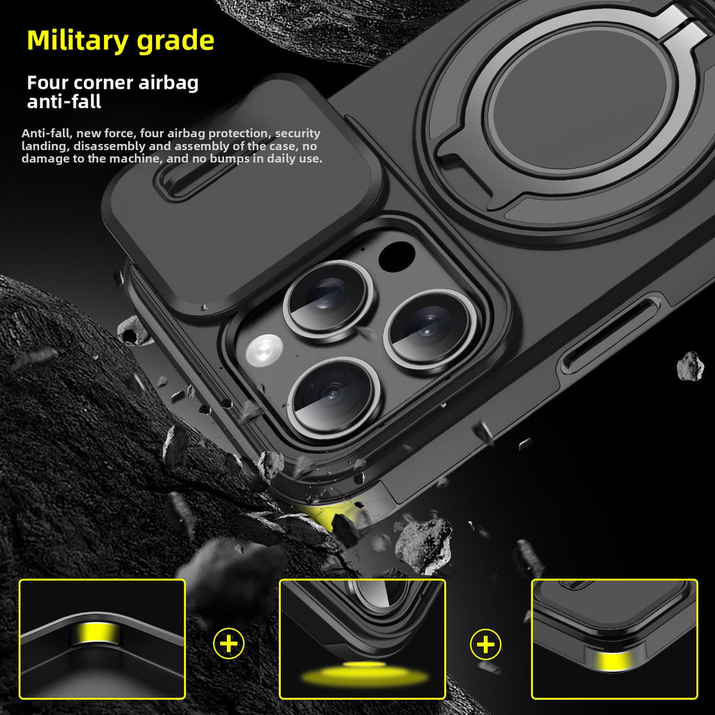 Coque magnétique à fenêtre coulissante – Protection élégante pour iPhone 11 à 17 Pro Max