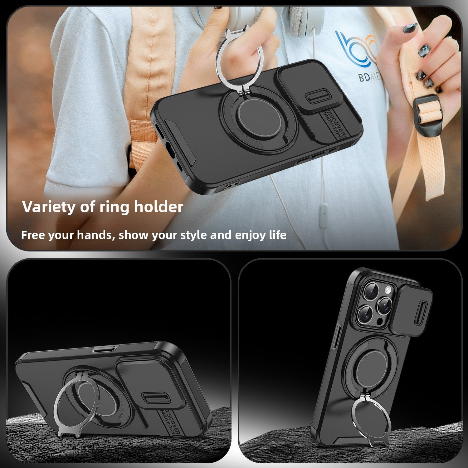 Coque magnétique à fenêtre coulissante – Protection élégante pour iPhone 11 à 17 Pro Max